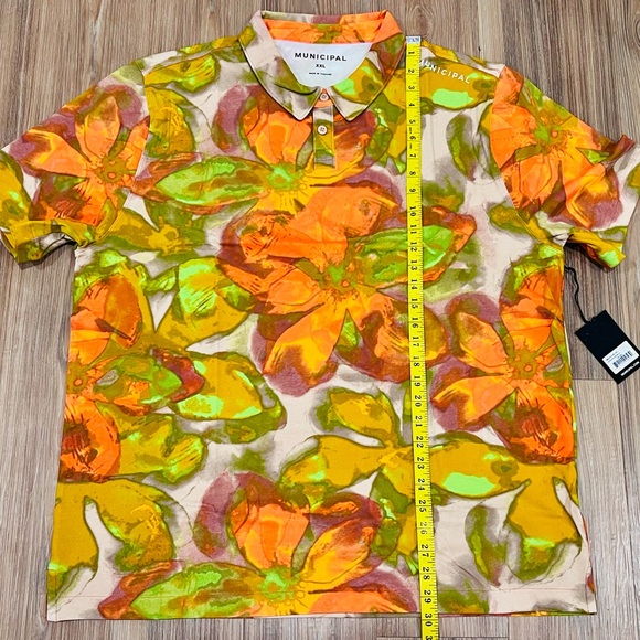 Municipal Men’s XXL Short Sleeve Golf Wildflower Polo - Picture 6 of 9